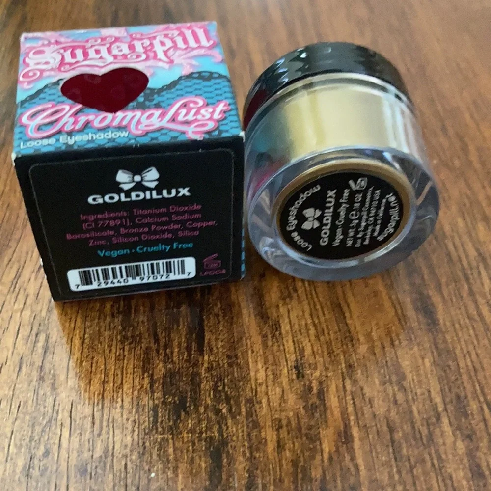 NEW Sugarpill Cosmetics ChromaLust Loose Eyeshadow Sparkly Gold Goldilux NIB